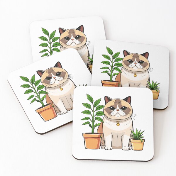 Item preview, Exotic Shorthair Cat And Potted Plants designed and sold by TheAnimalZ00.