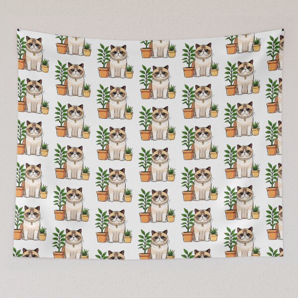 Item preview, Exotic Shorthair Cat And Potted Plants designed and sold by TheAnimalZ00.