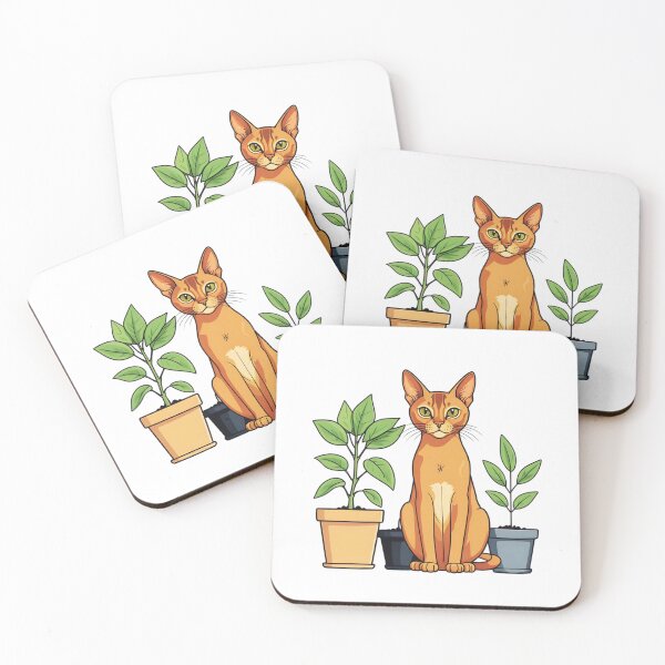 Item preview, Abyssinian Cat And Potted Plants designed and sold by TheAnimalZ00.