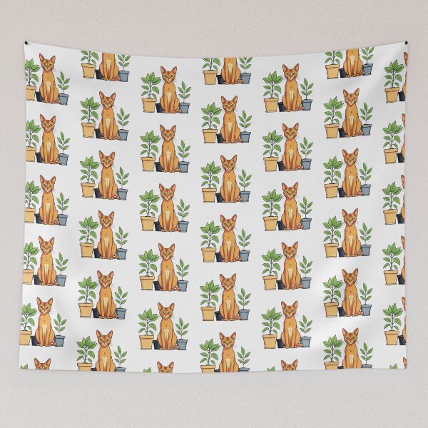 Item preview, Abyssinian Cat And Potted Plants designed and sold by TheAnimalZ00.