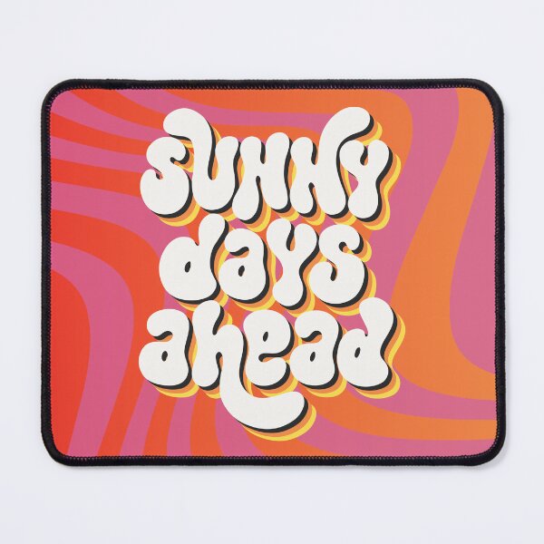Item preview, Sunny days ahead - Retro design with illustrated lettering in vibrant colors designed and sold by DesignsArtColor.