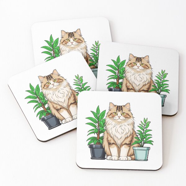 Item preview, Siberian Cat And Potted Plants designed and sold by TheAnimalZ00.
