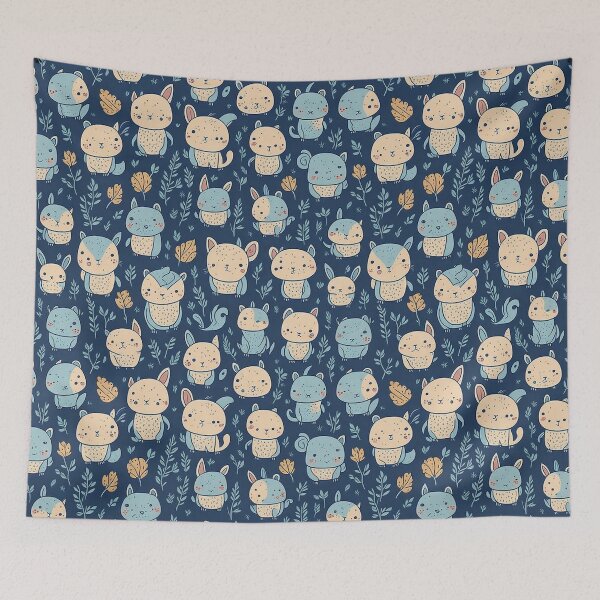 Item preview, Kawaii Woodland Friends: Cute Animal Pattern designed and sold by Daniel Haddad.
