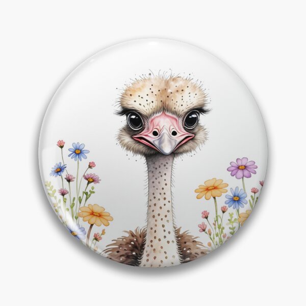 Item preview, Ostrich Floral Portrait designed and sold by TheAnimalZ00.