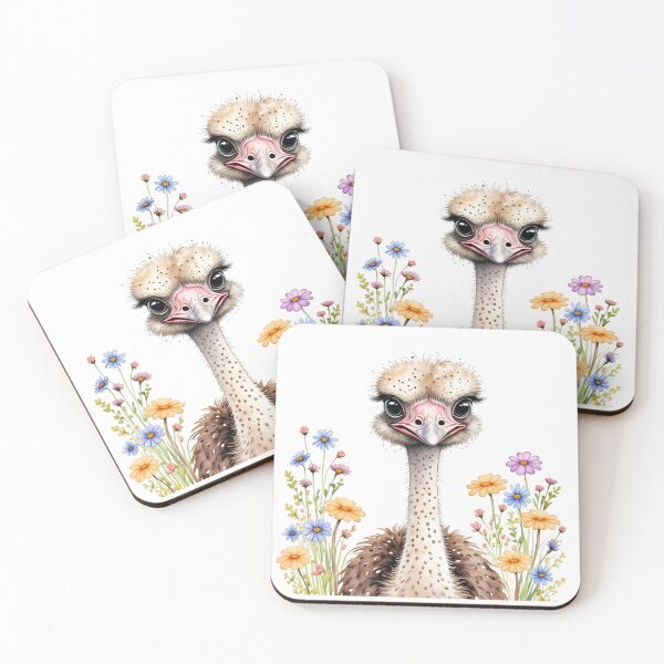 Item preview, Ostrich Floral Portrait designed and sold by TheAnimalZ00.