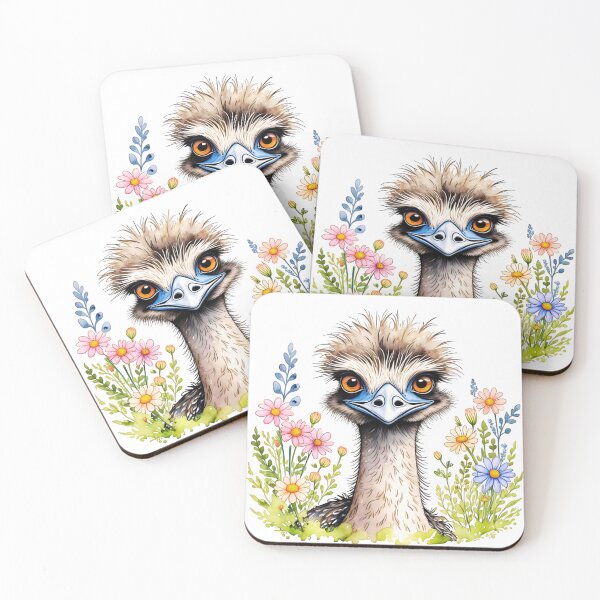 Item preview, Emu Floral Portrait designed and sold by TheAnimalZ00.