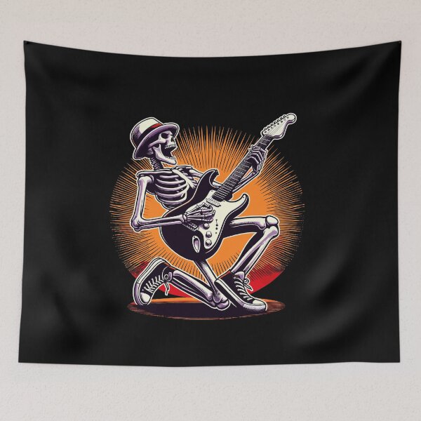 Item preview, Rock And Roll Graphic Band Skeleton Playing Guitar designed and sold by Dressed For  Duty.