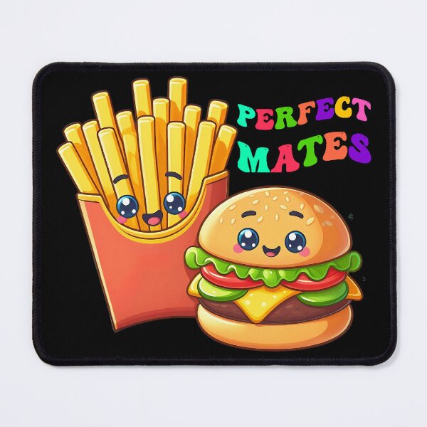 Item preview, French Fries & Burger Perfect Mates - Funny Kawaii Design designed and sold by Digi-Bay.