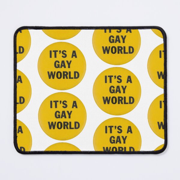 Item preview, It's a Gay World Vintage button designed and sold by PIXEL POP DESIGNS - Beyond the Norm!.