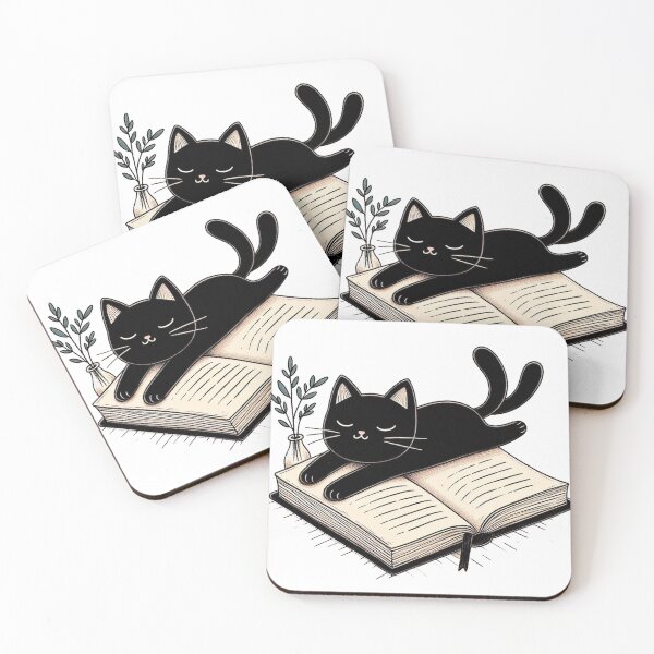 Item preview, Black Cat on a Opened book designed and sold by Nanthanon.