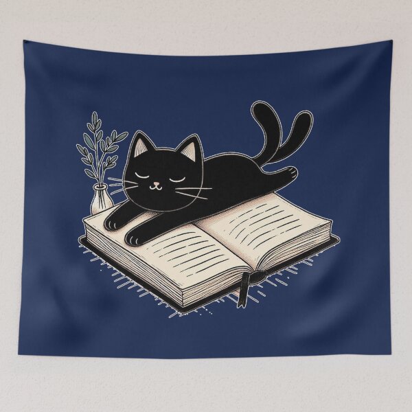 Item preview, Black Cat on a Opened book designed and sold by Nanthanon.