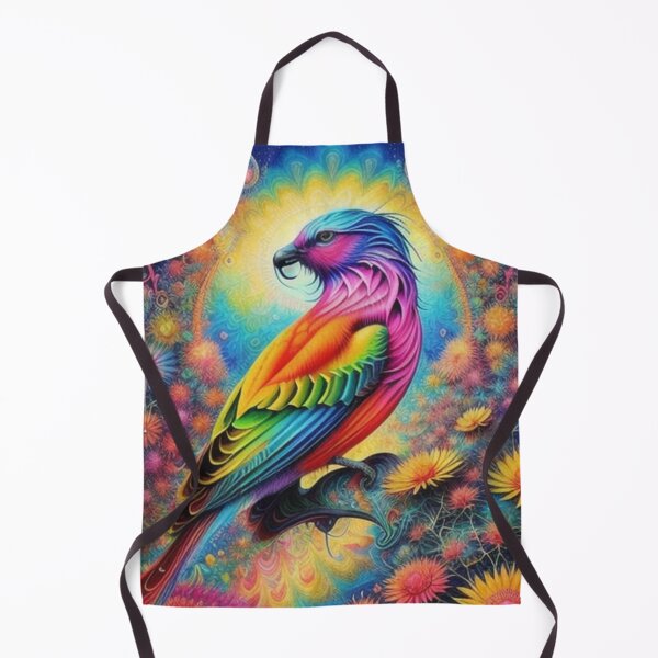 Item preview, Vibrant Rainbow Psychedelic Bird Amidst Enchanted Floral Bliss designed and sold by EnchantedVista.