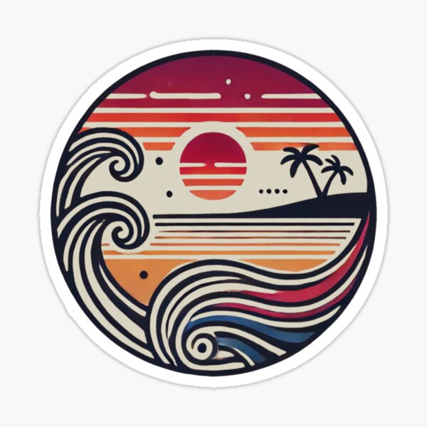 Item preview, Retro Sunset Beach Vibes designed and sold by ROUTINE83.
