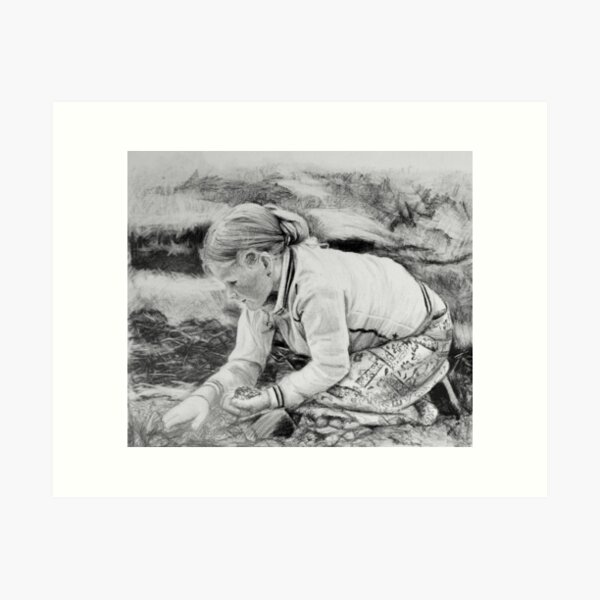 Item preview, Treasure Hunt charcoal drawing Adelaide Artist Avril Thomas designed and sold by AvrilThomasart.