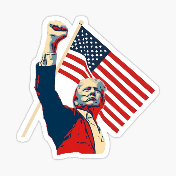 Vista previa del artículo con la obra «Un puñetazo triunfante de Trump», diseñado y vendido por Katey1285.