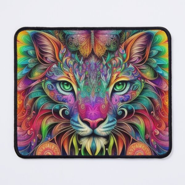 Item preview, Rainbow Psychedelic Tiger & Fantasy Butterfly designed and sold by EnchantedVista.