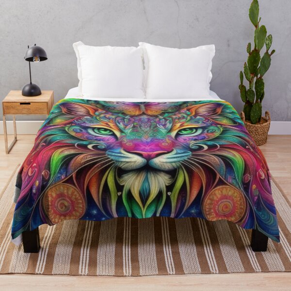 Item preview, Rainbow Psychedelic Tiger & Fantasy Butterfly designed and sold by EnchantedVista.