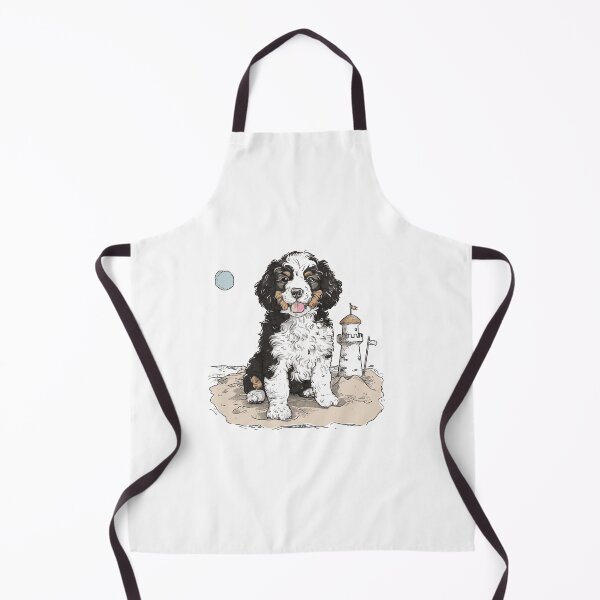 Item preview, Cute beach illustration of a Bernese Mountain Dog puppy #2 designed and sold by Sealsshop.