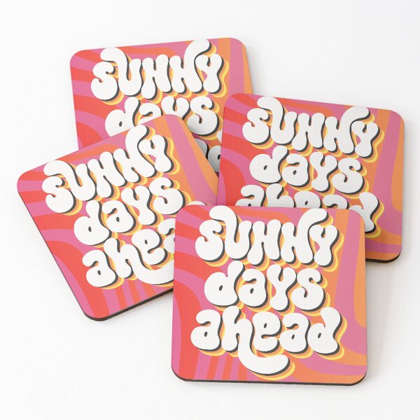 Item preview, Sunny days ahead - Retro design with illustrated lettering in vibrant colors designed and sold by DesignsArtColor.
