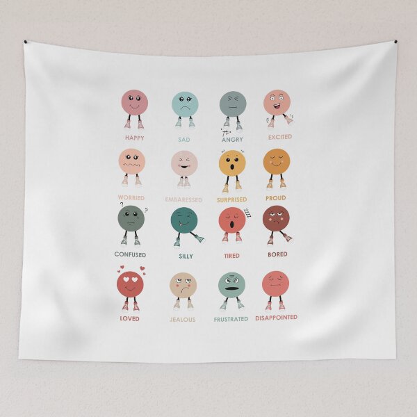 Item preview, Cute Colorful Feelings Emotions Faces Chart  designed and sold by idovedesign.