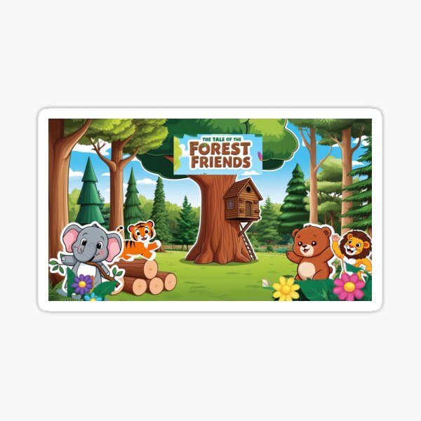 Item preview, Forest Friends Kids Cartoon Animation featuring Elephant, tiger, bear, lion designed and sold by JOHNACCO.