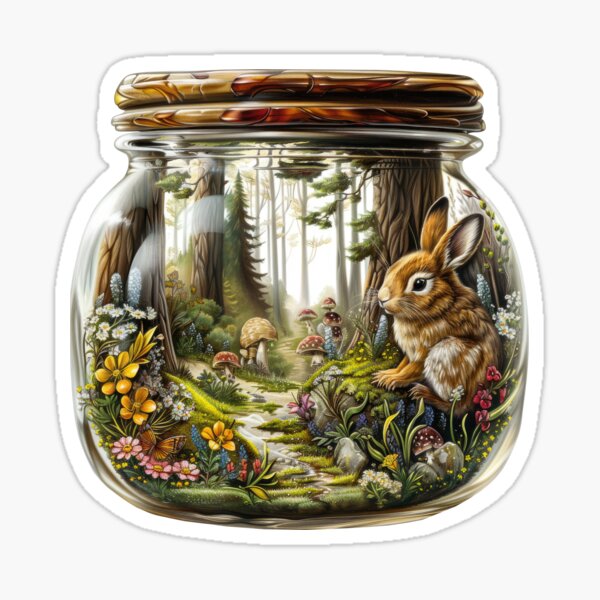 Item preview, Cute Summer Bunny In A Jar designed and sold by CanvasCoveCA.