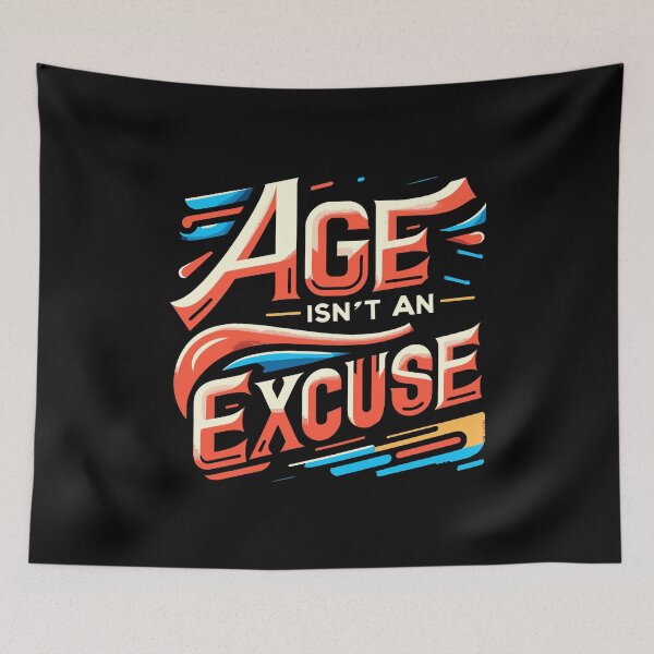 Item preview, Age Isn't An Excuse Funny Workout Fitness Motivation Quote designed and sold by Dressed For  Duty.