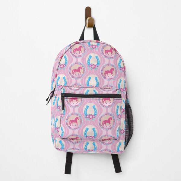 Item preview, Preppy Equestrian Floral Horseshoe Ogee Light Orchid Pink and Blue designed and sold by colorofmagic.
