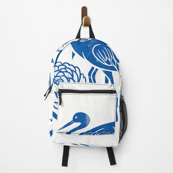 Item preview, Blue Crane Woodblock designed and sold by WanderlustCoCo.