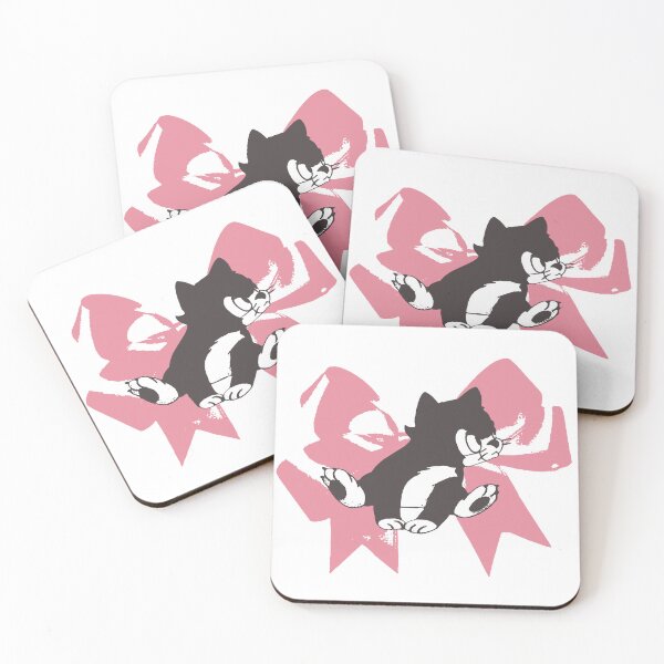 Item preview, Vintage Pink Bow Kitten designed and sold by commonearthworm.