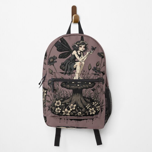 Item preview, Vintage look little goth fairy on a toadstool designed and sold by Invisible-Cult.