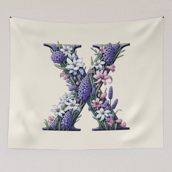 Item preview, Floral Letter X designed and sold by zzz888.
