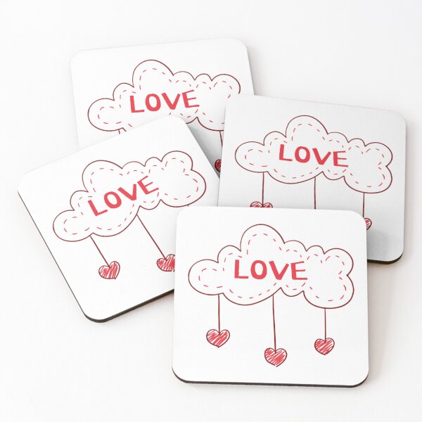 Item preview, Love Cloud with Hanging Hearts - Whimsical Romantic Illustration designed and sold by Luxuriously.