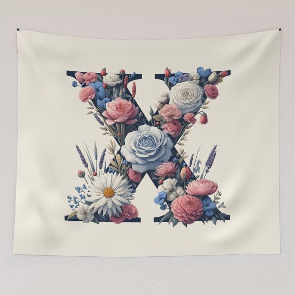 Item preview, Floral Letter X with a Variety of Blooms designed and sold by zzz888.