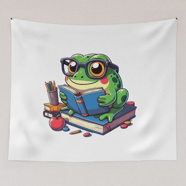 Item preview, cottagecore aesthetic frog with book cute goblincore designed and sold by Almasrigroup.