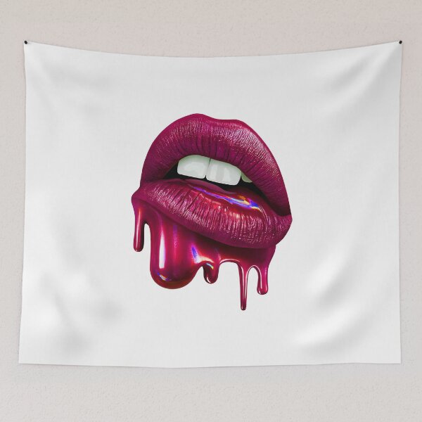 Item preview, Labios rojos derritiendo lápiz labial mujeres mujer vívida moda pop art designed and sold by w1ckerman.