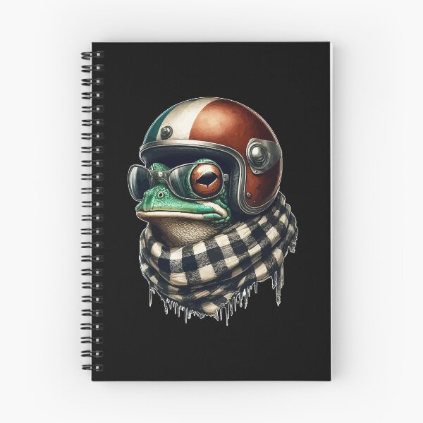 Item preview, Cool Biker Frog In Cool Helmet Checkered designed and sold by TomFrontierArt.
