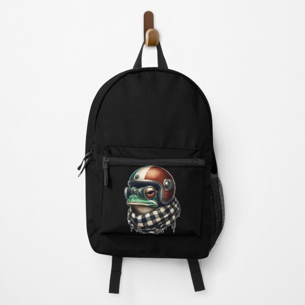 Item preview, Cool Biker Frog In Cool Helmet Checkered designed and sold by TomFrontierArt.