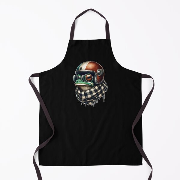 Item preview, Cool Biker Frog In Cool Helmet Checkered designed and sold by TomFrontierArt.