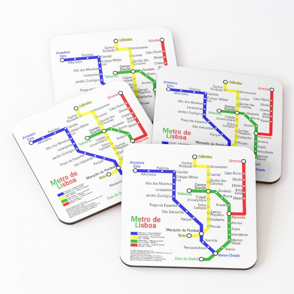 Item preview, Lisbon Metro Tube Underground Transport Map designed and sold by KALEIDOSCOPE UK.