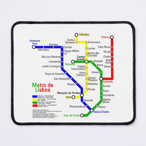 Item preview, Lisbon Metro Tube Underground Transport Map designed and sold by KALEIDOSCOPE UK.