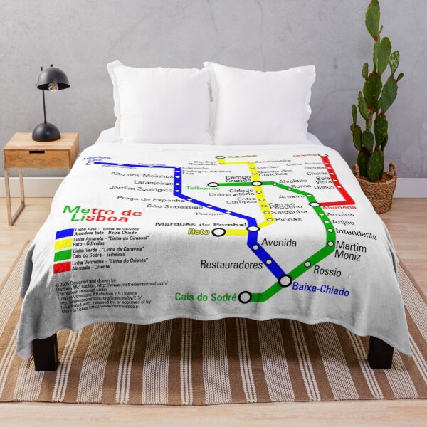 Item preview, Lisbon Metro Tube Underground Transport Map designed and sold by KALEIDOSCOPE UK.