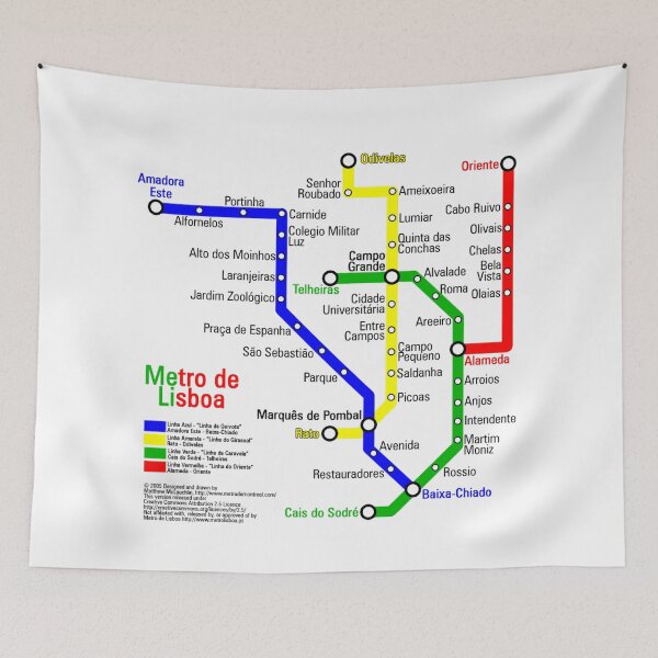 Item preview, Lisbon Metro Tube Underground Transport Map designed and sold by KALEIDOSCOPE UK.
