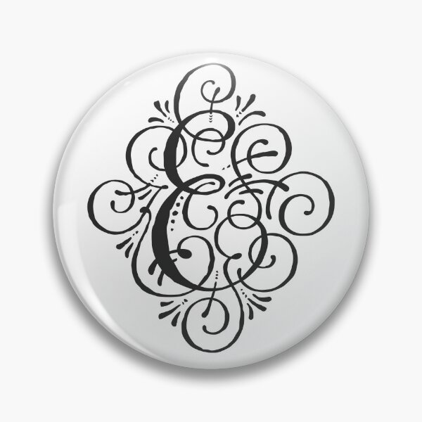 Artikelvorschau, Geschwungener Buchstabe E Monogramm Schwarz entworfen und verkauft von junkydotcom.