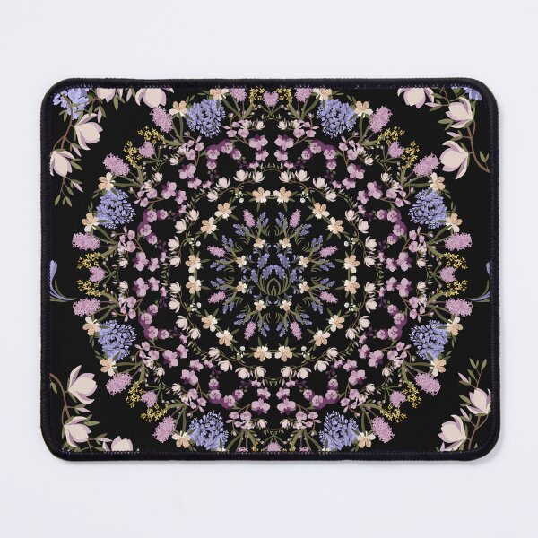 Item preview, Black and Purple Floral - Mandala - Botanical Print - Circles designed and sold by DreamersPlan.