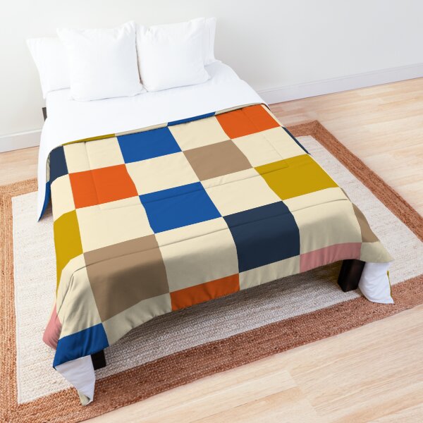 Item preview, Colorful Squares Blue Orange designed and sold by hamburgerliebe.