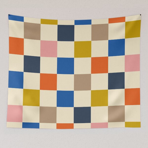 Item preview, Colorful Squares Blue Orange designed and sold by hamburgerliebe.