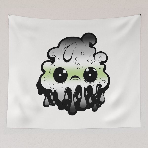 Item preview,  Agender Pride Flag Kawaii Melting Monster , Subtle Agender Flag Design designed and sold by Travelslightly.