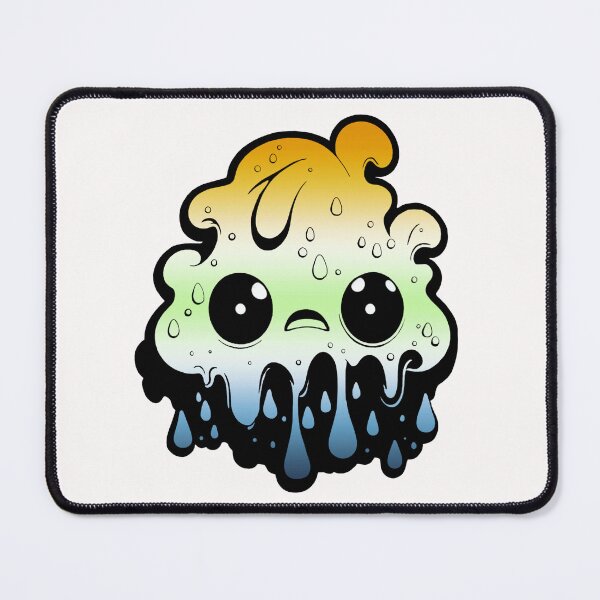 Item preview, AroAce Agender Pride Flag Kawaii Melting Monster , Subtle AroAce Agender Flag Design designed and sold by Travelslightly.
