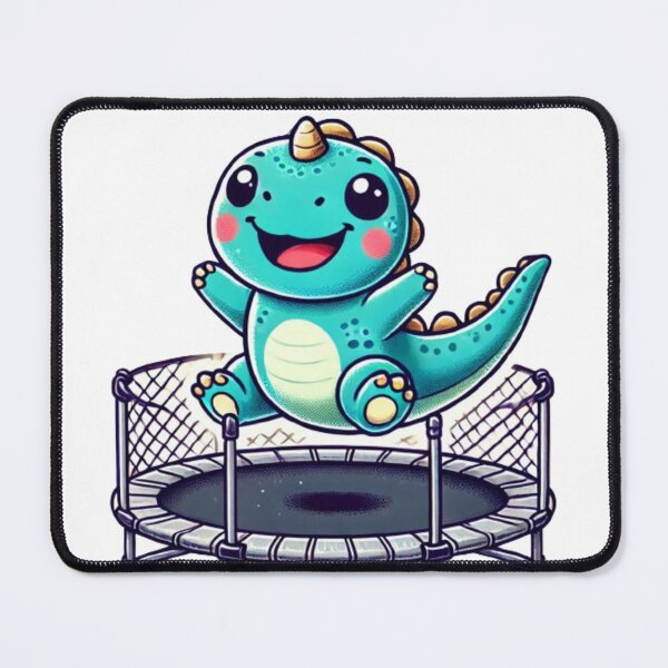 Item preview, Happy Dinosaur Bouncing on Trampoline - Fun Playtime Design designed and sold by NattyGe.